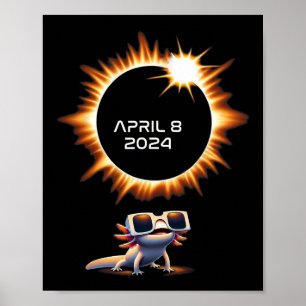 Poster Eclipse Solar Total 2024 Axolotl Em Glas Astronômi