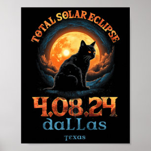 Poster Eclipse Solar Total 2024 Dallas Texas