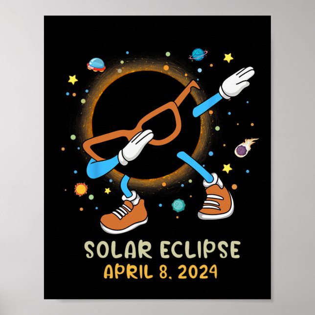 Poster Eclipse Solar Total 2024 Diversão De Batida Para C (Frente)