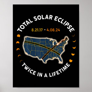 Poster Eclipse Solar Total 2024 Duas Vezes Na Vida 2017