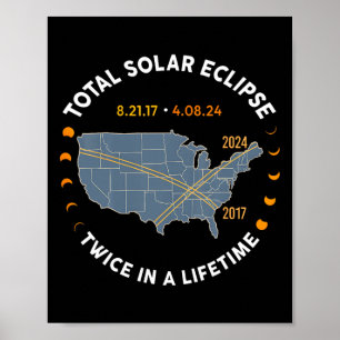 Poster Eclipse Solar Total 2024 Duas Vezes Na Vida 2017
