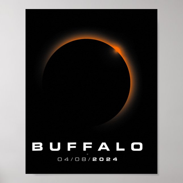 Poster Eclipse Solar Total 2024 - Eclipse Solar de Buffal (Frente)