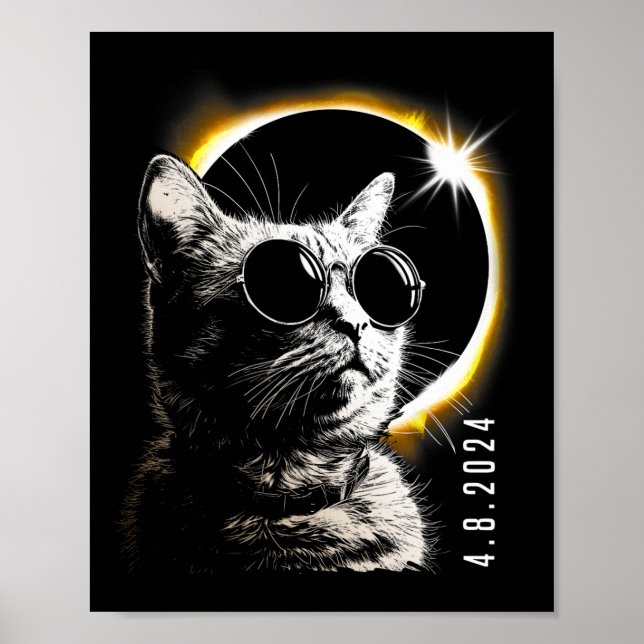 Poster Eclipse Solar Total 2024 Óculos Abril 8 Mulheres H (Frente)