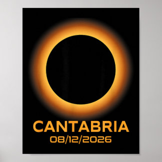 Poster Eclipse Solar Total 2026 Cantabria Espanha Totalid
