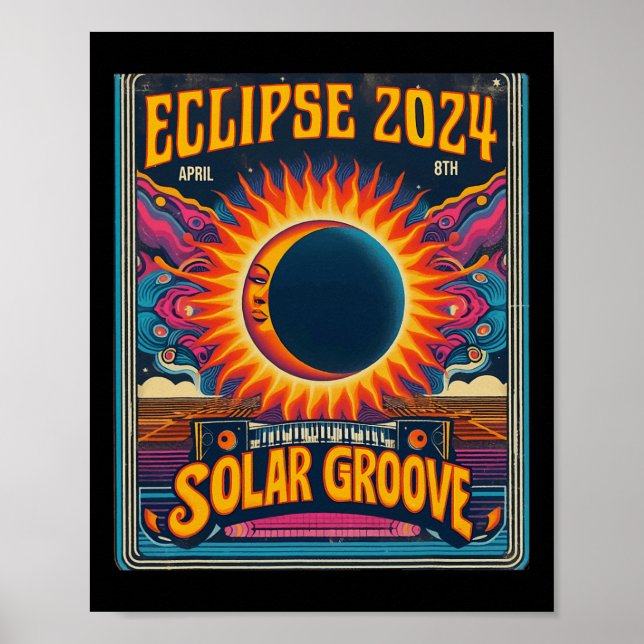 Poster Eclipse Solar Total 8 de abril de 2024 Norte (Frente)