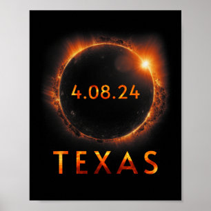 Poster Eclipse Solar Total Abril 8 2024 Eclip Solar Texas
