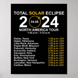 Poster Eclipse Solar Total Abril 8 Caminho Do Eclipse