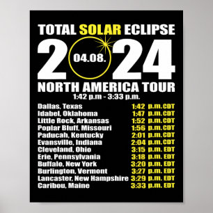 Poster Eclipse Solar Total Abril 8 Caminho Do Eclipse 3