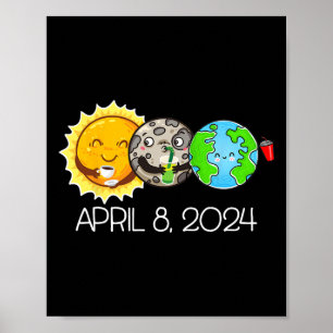 Poster Eclipse Solar Total Abril 8 De Abril De 2024 Astro