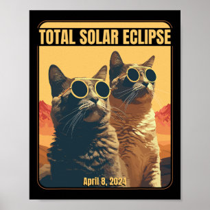 Poster Eclipse Solar Total Abril 8 Gatos Eclipse