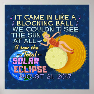 Pôster Eclipse Solar Total agosto 21 2017 Funny Americana