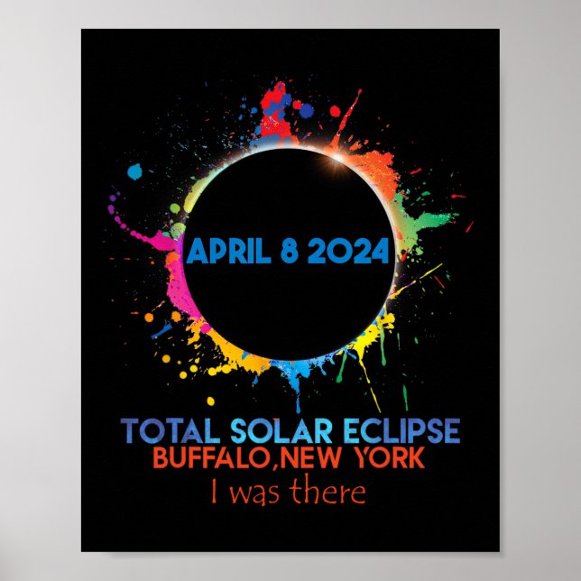 Poster Eclipse Solar Total Buffalo Nova Iorque 2024 Eu Er (Frente)