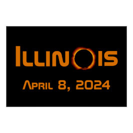 Pôster Eclipse Solar Total de 2024 Illinois