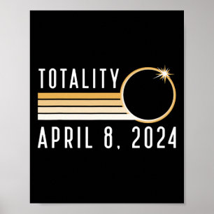 Poster Eclipse Solar Total de 8 de Abril de 2024 Eclipse 