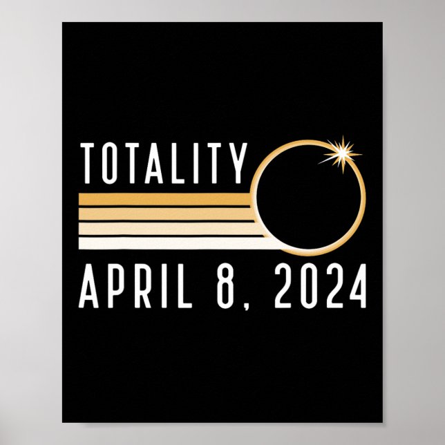 Poster Eclipse Solar Total de 8 de Abril de 2024 Eclipse  (Frente)