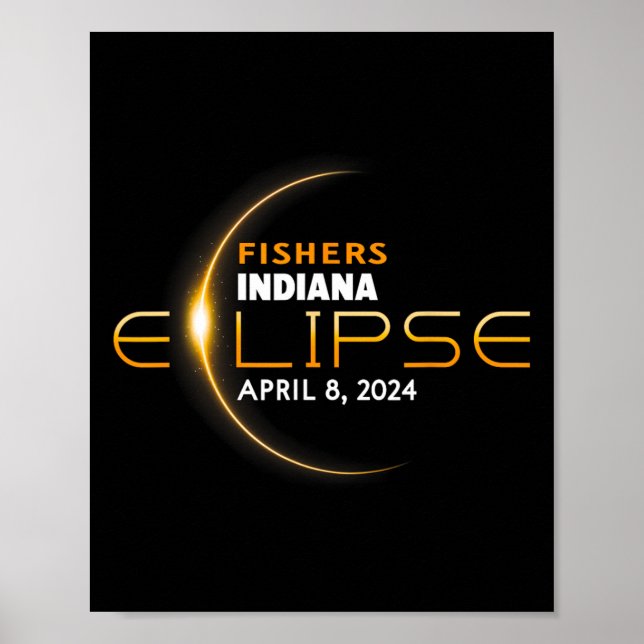 Poster Eclipse Solar Total de Indiana 2024 (Frente)