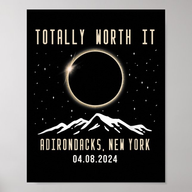 Poster Eclipse Solar Total de Nova Iorque 2024 (Frente)