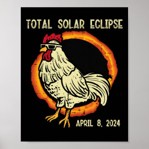 Poster Eclipse Solar Total do Galo 2024 Abril 8 Mulheres