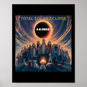 Poster Eclipse Solar Total do Pessoas Eclipse Gles 2024