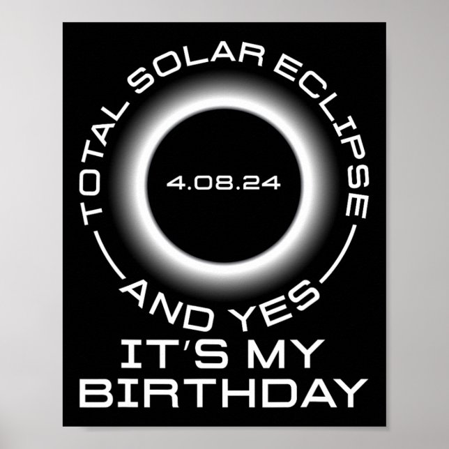 Poster Eclipse Solar Total e Sim É O Meu Ap de Aniversári (Frente)