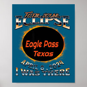 Poster Eclipse Solar Total em Eagle Pass Texas