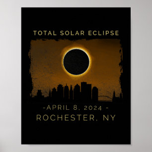 Poster Eclipse Solar Total Em Rochester Nova York