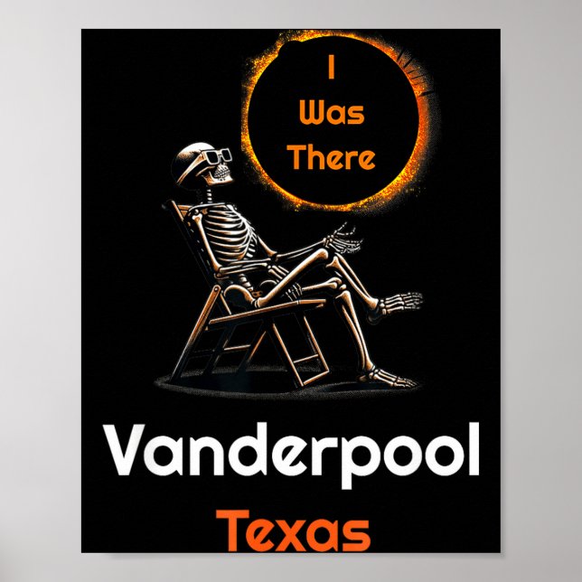 Poster Eclipse Solar Total em Vanderpool Texas Lá (Frente)