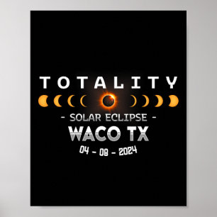 Poster Eclipse Solar Total em Waco Tx 2024