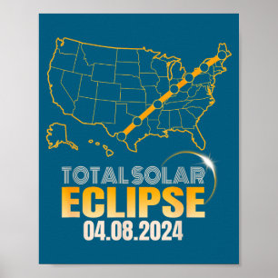 Poster Eclipse Solar Total Escuridão Olá Engraçado