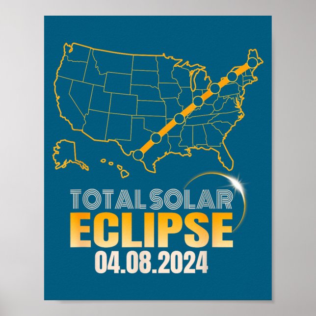 Poster Eclipse Solar Total Escuridão Olá Engraçado (Frente)