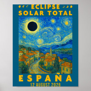 Poster Eclipse Solar Total Espanha 2026 