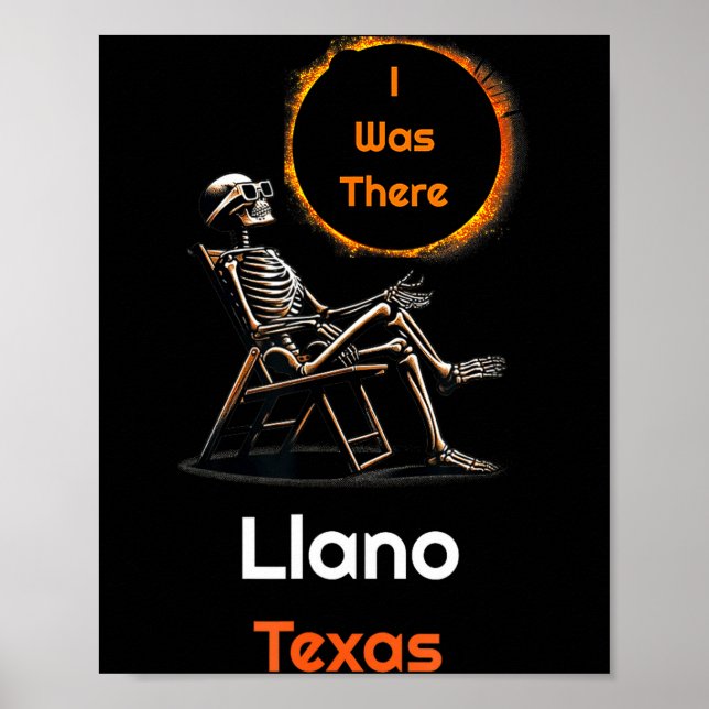 Poster Eclipse Solar Total Llano Texas Lá (Frente)