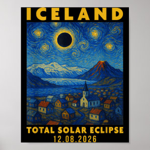 Poster Eclipse Solar Total na Islândia 2026