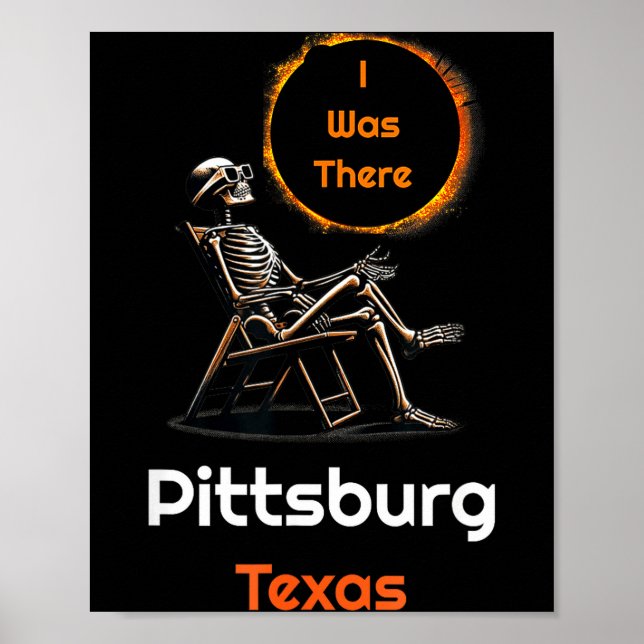 Poster Eclipse Solar Total Pittsburg Texas Lá (Frente)