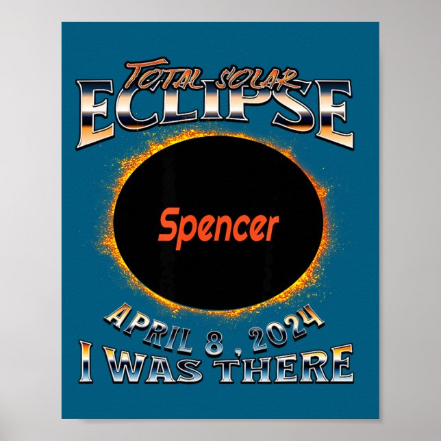 Poster Eclipse Solar Total Spencer Indiana Lá (Frente)