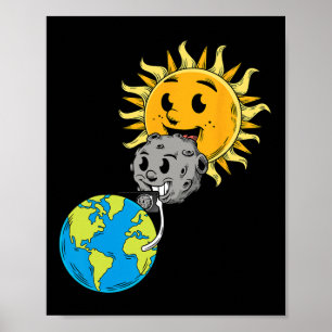 Poster Eclipse Solar Total Terra Lua Sol Photobomb Lover