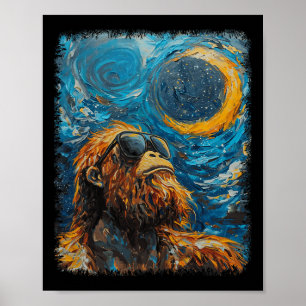 Poster Eclipse Solar Total Van Gogh Starry Night Art Styl