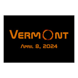 Pôster Eclipse Solar Totalmente Vermont 2024