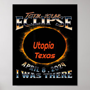 Poster Eclipse Solar Utopia Texas Lá