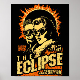 Pôster Eclipse Solar Vintage Ficção Científica
