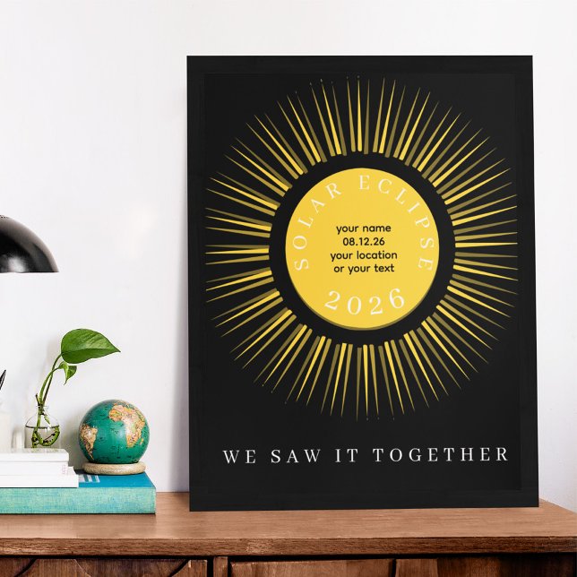 Poster Eclipse total do sol 2026 seu texto personalizado (Criador carregado)