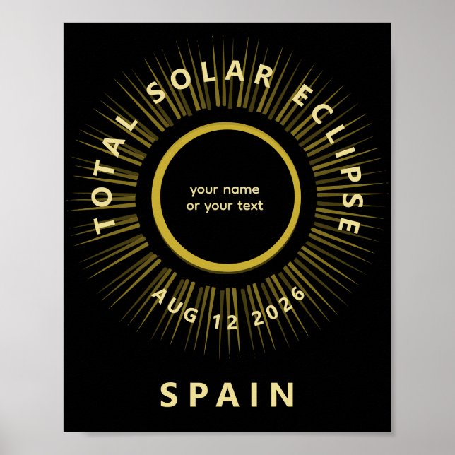 Poster Eclipse total do sol agosto 2026 adicione seu text (Frente)