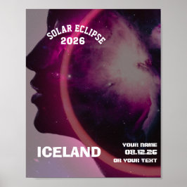 Poster Eclipse total do sol agosto 2026 texto personaliza