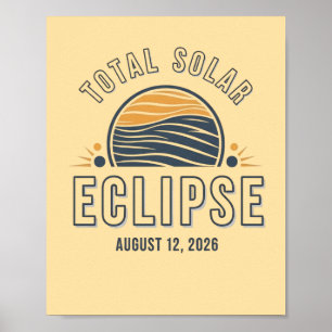 Poster Eclipse Total do Sol Astronomia 2026 Totalidade Ag