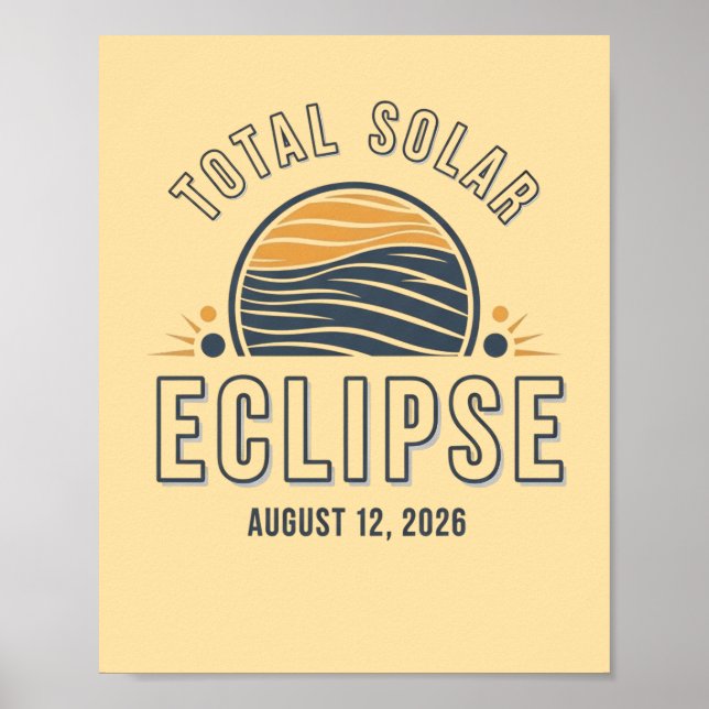 Poster Eclipse Total do Sol Astronomia 2026 Totalidade Ag (Frente)