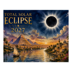 Pôster Eclipse Total do Sol de 2027 Egito
