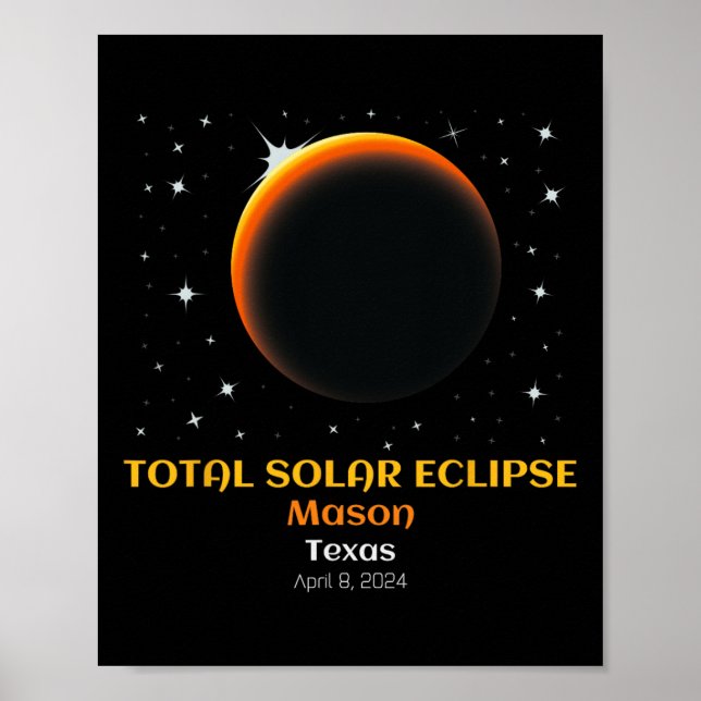 Poster Eclipse Total do Sol de 8 de Abril  (Frente)