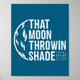 Poster Eclipse Total do Sol Engraçado 2017 Lua