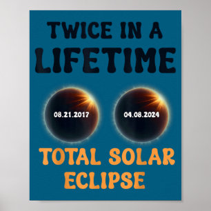 Poster Eclipse Total do Sol Engraçado Duas Vezes na Vida