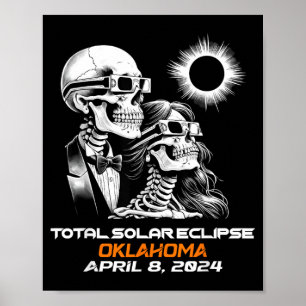 Poster Eclipse Total do Sol Esqueleto Oklahoma Ok
